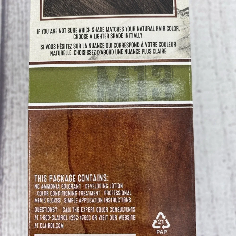 Clairol Natural Instincts For Men M13 DARK BROWN Hair Color Kit (Lot of 2)